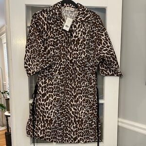 Tory Burch Brown and Cream Animal Print Dress